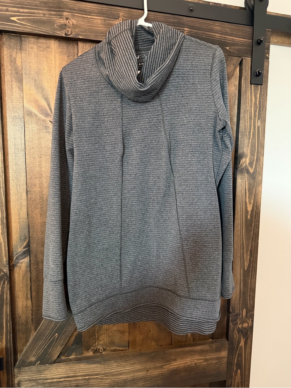 BCG Ribbed Cowl Neck Sweater - Gray